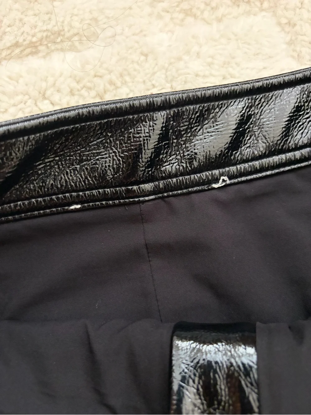 Michael Kors Black Faux-Leather Mini Skirt